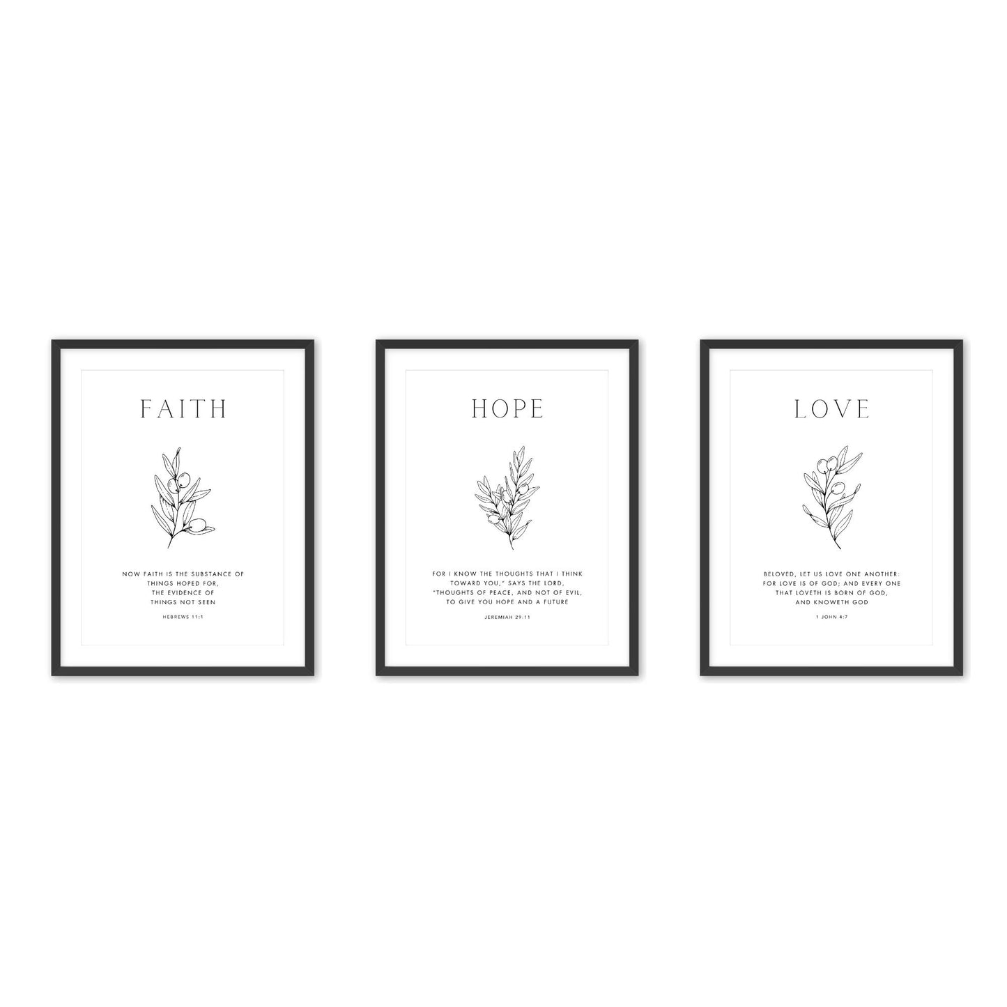 The Olive Faith Hope Love - Art Set