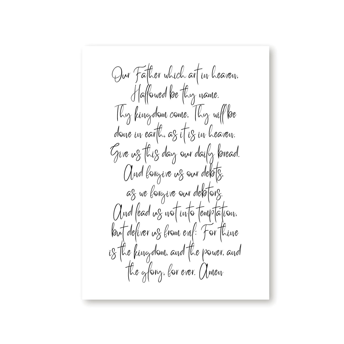 Lord's Prayer In Print
