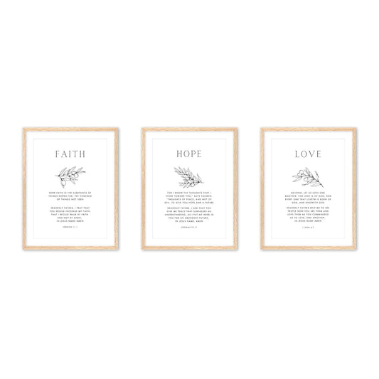 The Olive Faith Hope Love - Art Set