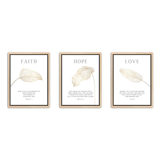Gold Leaf - Faith Hope Love Canvas