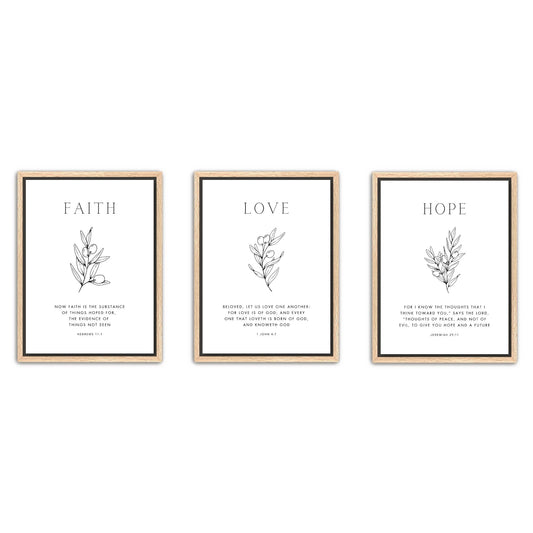 Faith Hope Love Canvas Set