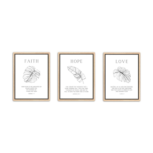 Faith Hope Pray Canvas Set